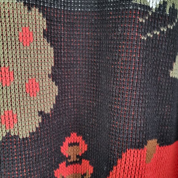 Vintage Folk Art Cottagecore Graphic Knit Sweater • Oversizized 80s Style - Picture 5 of 6